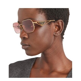 Óculos de Sol Prada PR A51S 5AK40C Unissex Dourado