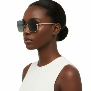 Óculos de Sol Gucci GG1279S 001 Feminino Dourado Lentes Cinza