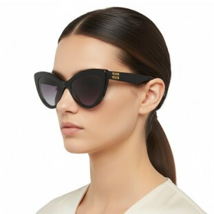 Óculos de Sol Miu Miu 0MU04YS 1AB5D1 Feminino Preto com Lentes Cinza