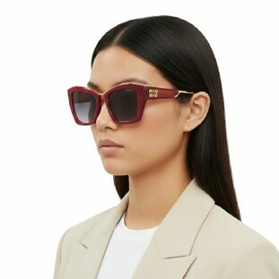 Óculos de Sol Miu Miu MU02YS 16H09S Feminino Bordeaux e Dourado