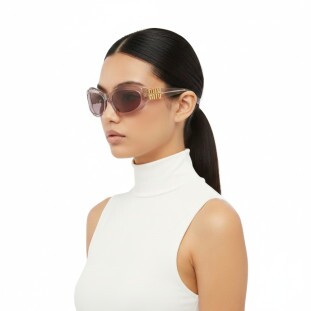 Óculos de Sol Miu Miu MU 14ZS Feminino Mauve Transparent com Lentes Roxo Claro
