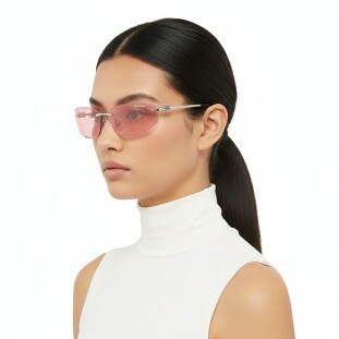 Óculos de Sol Miu Miu MU A50S Feminino Prata com Lentes Espelhadas Rosa