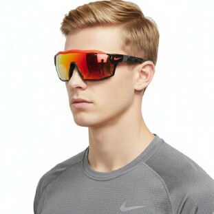 Óculos de Sol Nike SHOW X RUSH M DZ7370 010 Masculino Preto Espelhado Vermelho