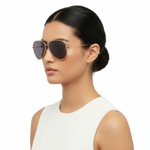 Óculos de Sol Ray-Ban Aviator Reverse RBR 0101S Unissex Dourado Lentes Violeta