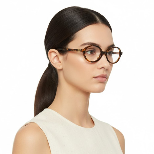 Óculos de Grau Miu Miu 01XV 19P1O Feminino Havana Claro com Formato Oval