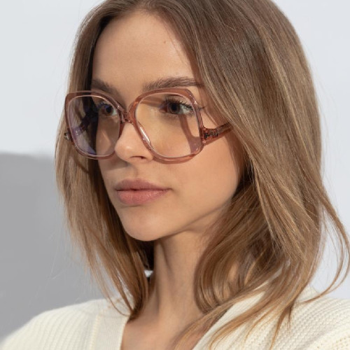 Óculos de Grau Tom Ford FT5968-B Feminino Quadrado Rosa