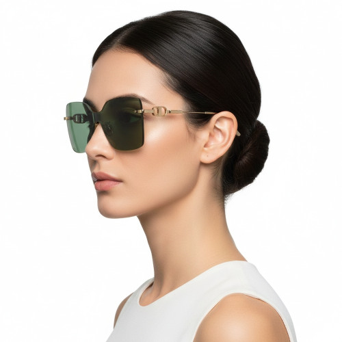 Óculos de Sol Dior CD Chain M1U B0O0 Unissex com Lentes Verdes