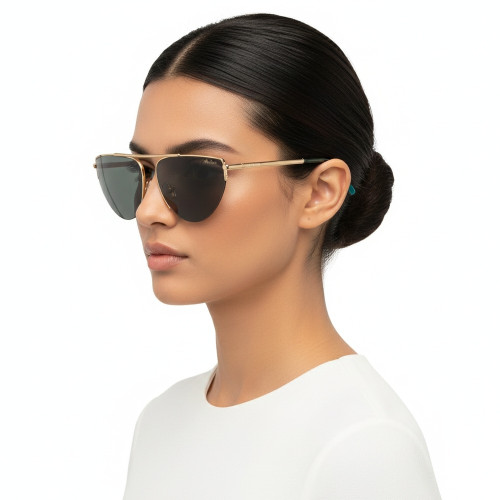 Óculos de Sol Max Mara MM0122 Feminino Dourado com Lentes Verdes