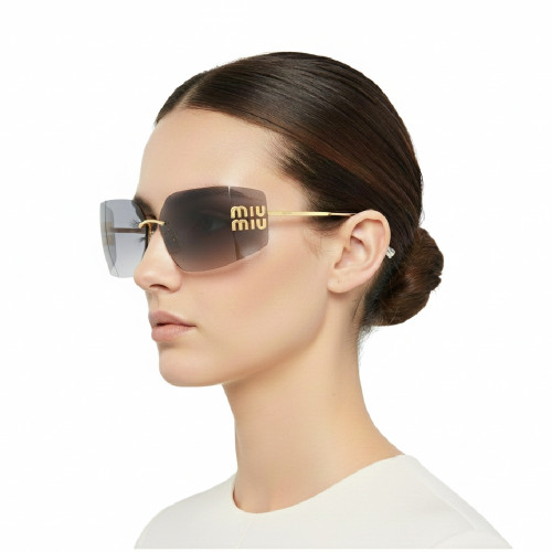 Óculos de Sol Miu Miu MU 54YS 5AK30B Feminino Dourado com Lentes Cinza-Claro