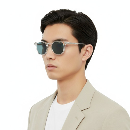 Óculos de Sol Prada PR 17YS 2AZ04D Polarizado Unissex Translúcido