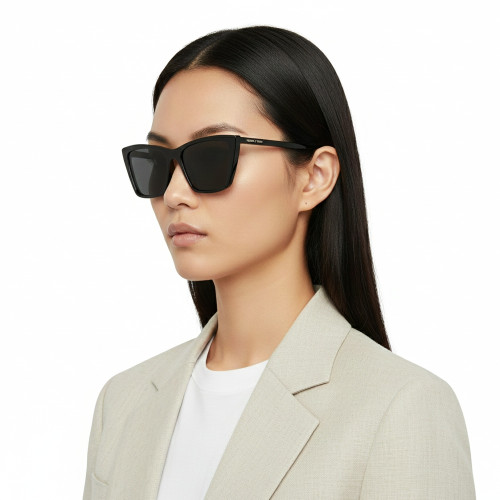 Óculos de Sol Saint Laurent SL 737 Mica Thin 001 Feminino Preto