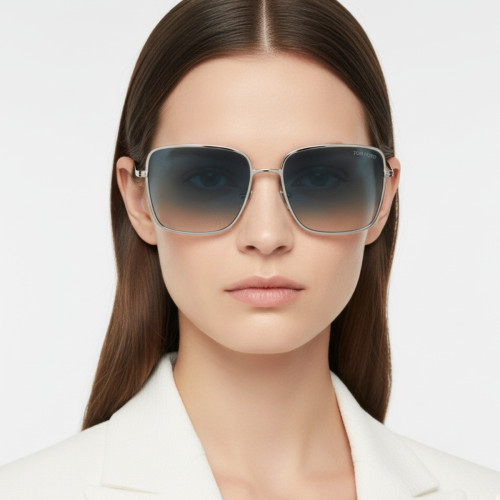 Óculos de Sol Tom Ford FT739 16 Heather Feminino Prateado Degradê