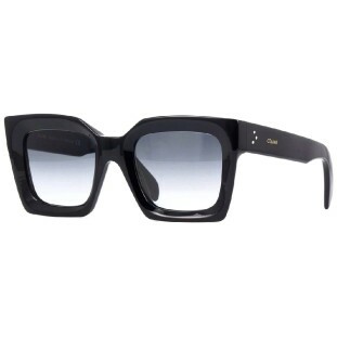 Óculos de Sol Celine CL40130I 01B Feminino Quadrado Preto com Lentes Cinza Degradê