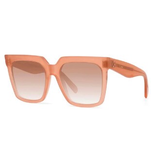 Óculos de Sol Celine Quadrado Oversized Acetato Rose com Lentes Degradê