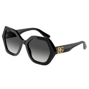 Óculos de Sol Dolce & Gabbana Hexagonal Geométrico Feminino Preto