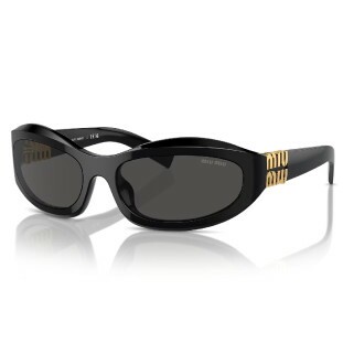 Óculos de Sol Miu Miu MU 14ZS 16K08Z Feminino Preto com Lentes Cinza