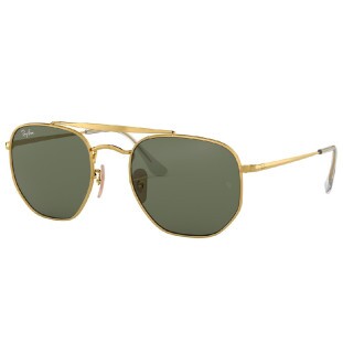 Óculos de Sol Unissex Ray-Ban RB 3561 001 O General Dourado com Lentes Verdes