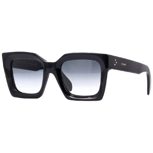 Óculos de Sol Celine CL40130I 01B Feminino Quadrado Preto com Lentes Cinza Degradê