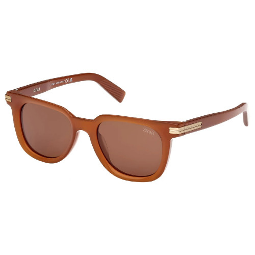 Óculos de Sol Ermenegildo Zegna EZ0248 45E Masculino Marrom Claro