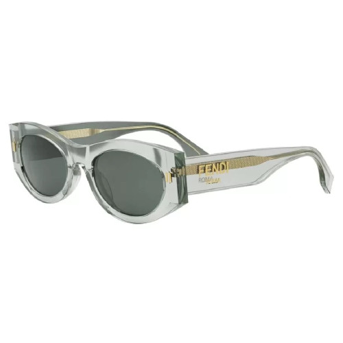 Óculos de Sol Fendi Roma FE40125I 95N Feminino Oval Verde Translúcido