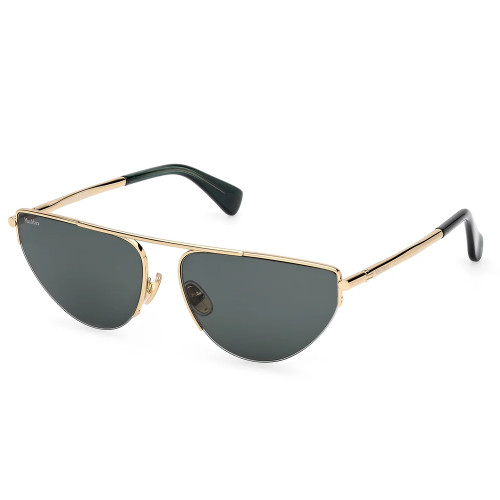 Óculos de Sol Max Mara MM0122 Feminino Dourado com Lentes Verdes