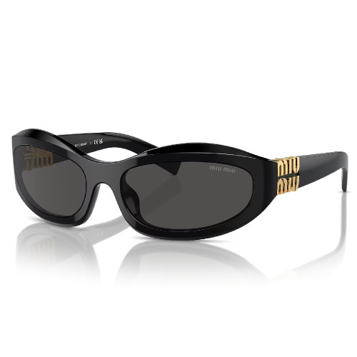 Óculos de Sol Miu Miu MU 14ZS 16K08Z Feminino Preto com Lentes Cinza