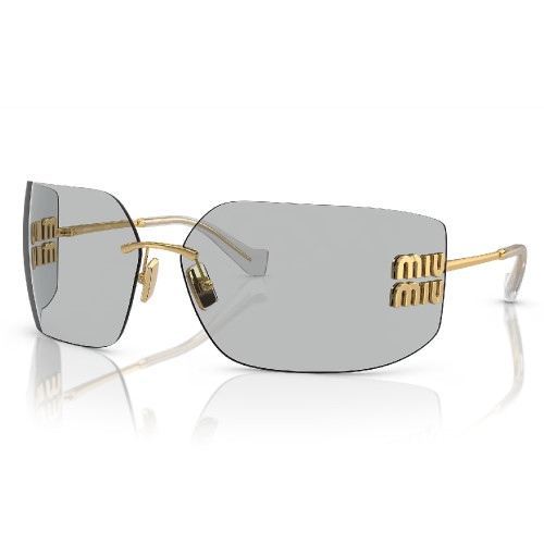 Óculos de Sol Miu Miu MU 54YS 5AK30B Feminino Dourado com Lentes Cinza-Claro