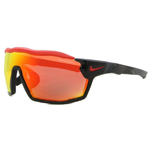 Óculos de Sol Nike SHOW X RUSH M DZ7370 010 Masculino Preto Espelhado Vermelho