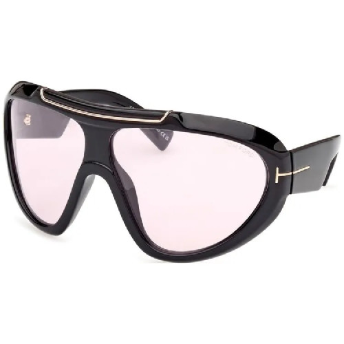 Óculos de Sol Tom Ford Linden 1094 01Y Unissex Preto Máscara com Lentes Violeta