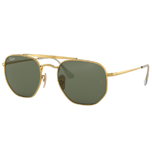Óculos de Sol Unissex Ray-Ban RB 3561 001 O General Dourado com Lentes Verdes