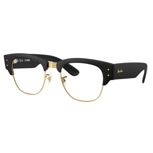 Óculos de Grau Ray-Ban RX7316V 5204 Unissex Preto Fosco com Detalhes Dourados