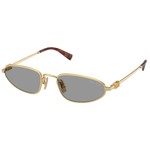 Óculos de Sol Miu Miu MU A52S 5AK40O Feminino Dourado com Lentes Cinza